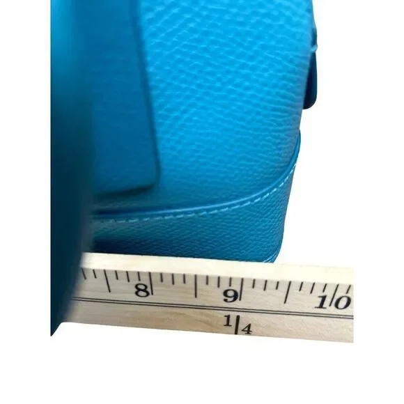 Coach Mini Turquoise Leather Crossbody Bag With Adjustable Strap & Zip Closure - Picture 2 of 11